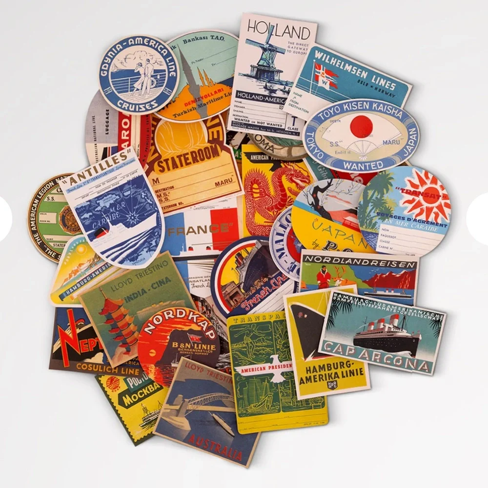 Louis Vuitton Ocean Liners Labels Postcard Box NWT Art of Travel Stickers - Picture 3 of 7